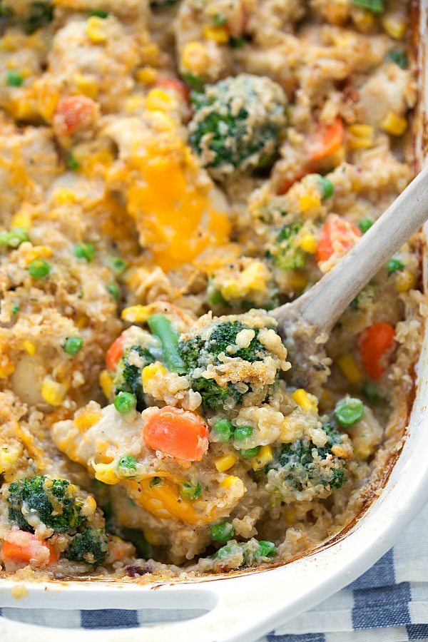 Cheddar Ranch Chicken Quinoa Bake