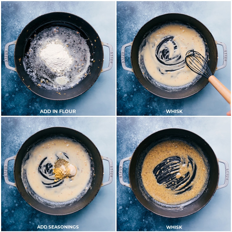 Process shots-- images of the cream base being made