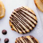 Shortbread cookies with a tempting chocolate drizzle.