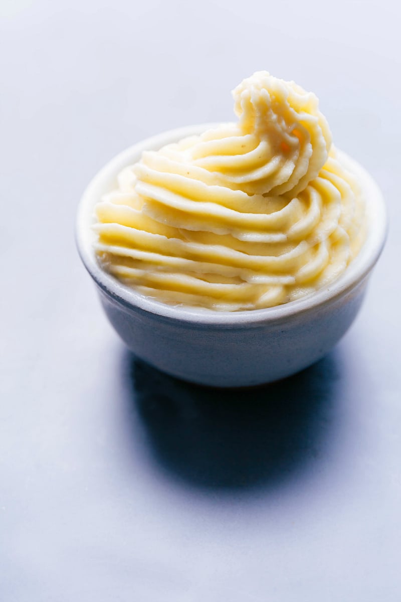 Bowl of refreshing copycat dole whip, creamy and ready for a sweet treat.