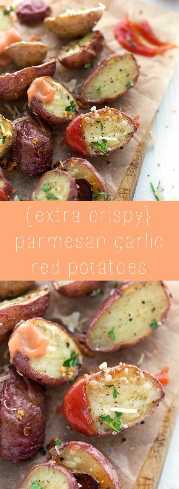 The secret ingredient to EXTRA Crispy Baked Garlic Parmesan Red Potatoes. PLUS a delicious Homemade Fry Sauce