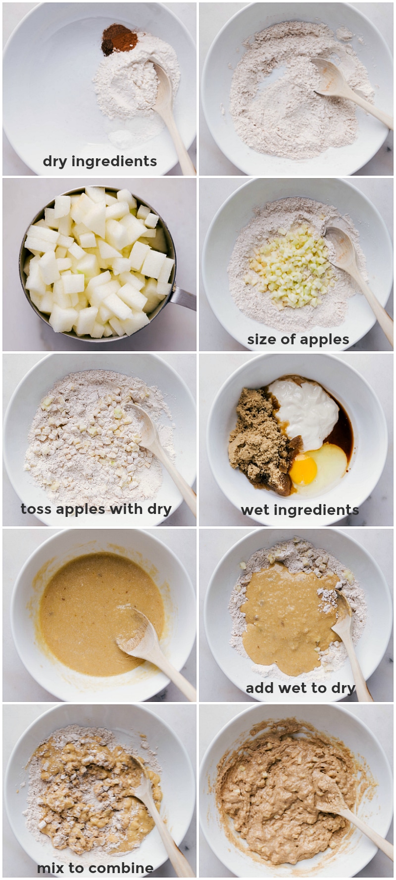 Mixing wet and dry ingredients to create the perfect batter for the recipe.