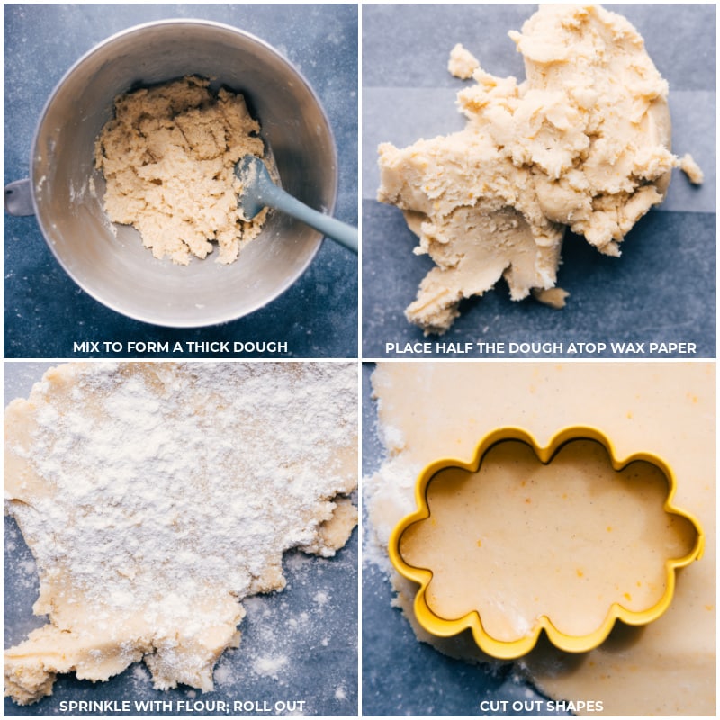 Process shots-- images of the dough being rolled out and cut into shapes