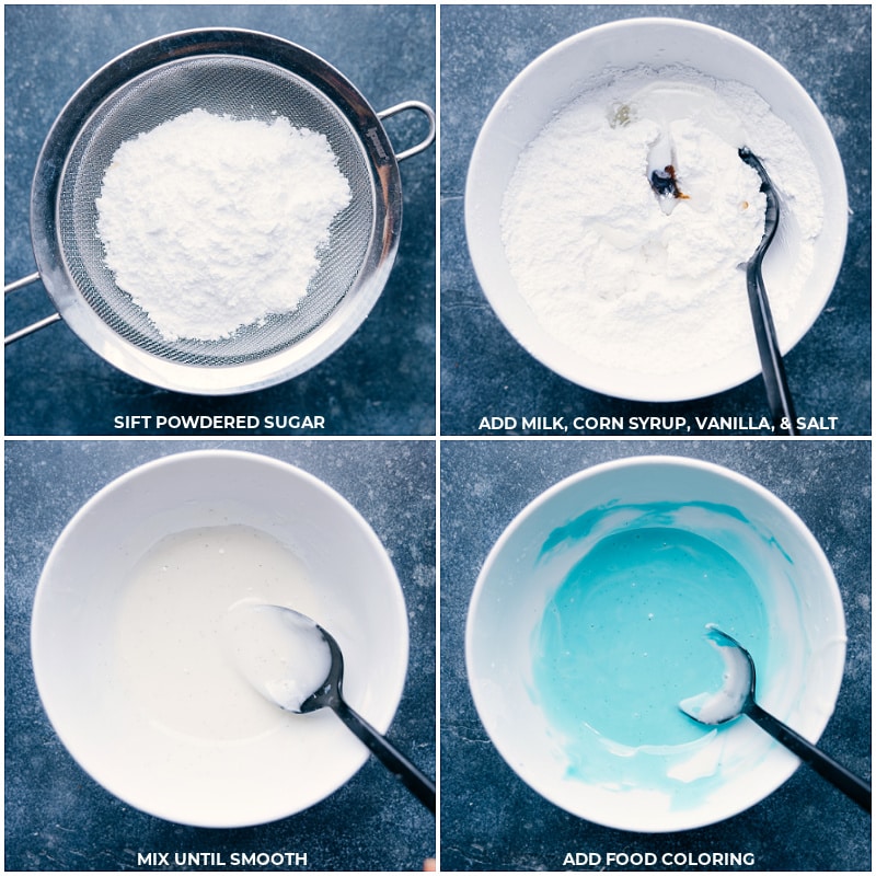 Process shots-- images of the icing being made