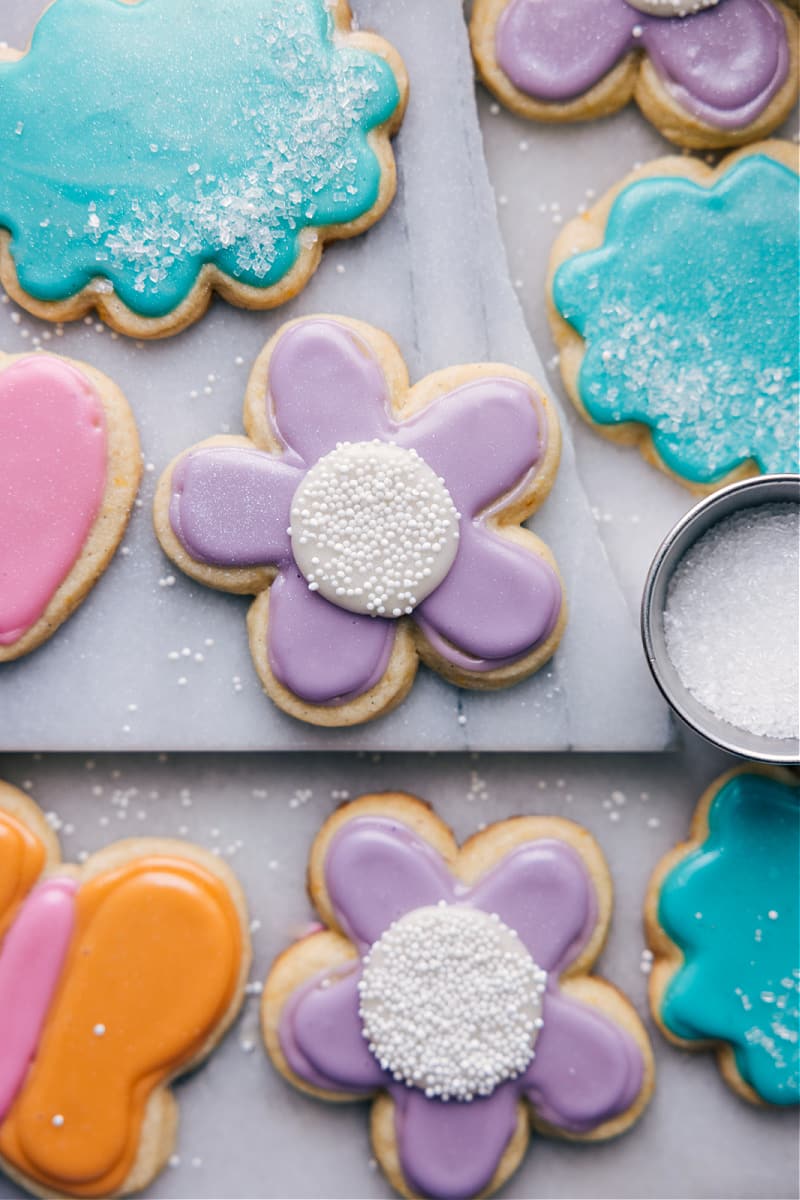 Overhead image of the Cut-Out Sugar Cookies ready to be enjoyed