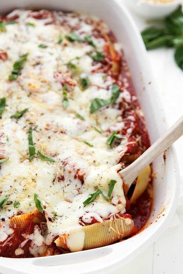 Chicken Parmesan Stuffed Shells | Chelsea's Messy Apron