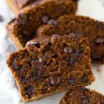 The BEST healthy pumpkin chocolate-chip bread