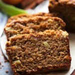 Healthier Greek Yogurt Applesauce Spice Bread with tender apple chunks!