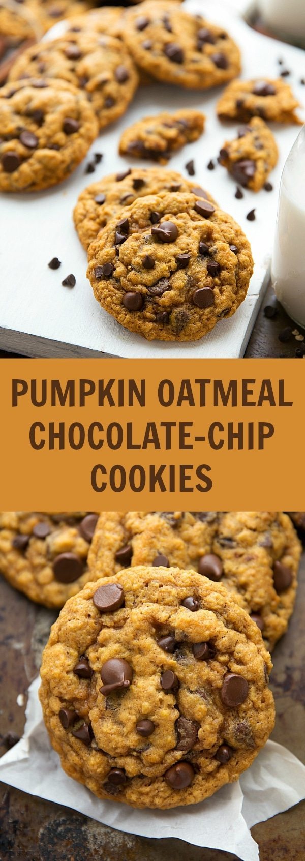 NON-CAKEY pumpkin oatmeal chocolate chip cookies