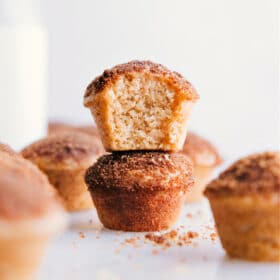 Two mini muffins ready to be enjoyed.