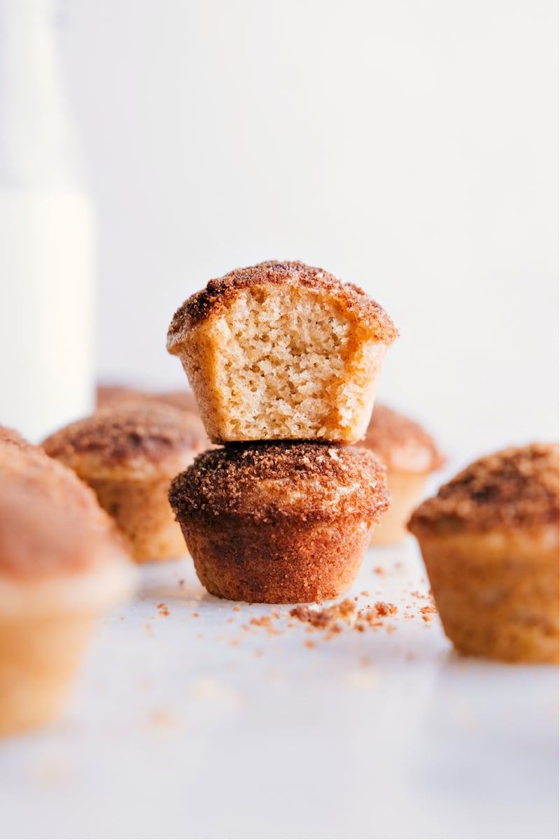 Two mini muffins ready to be enjoyed.