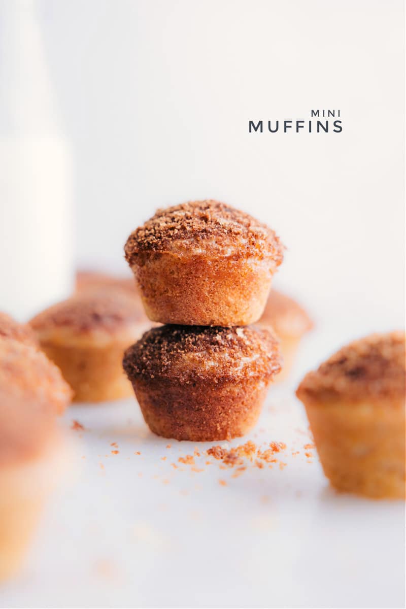 Two Mini Muffins stacked on a countertop.