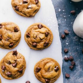 Finished cookies with a glass of milk on the side, ready for a delightful treat.