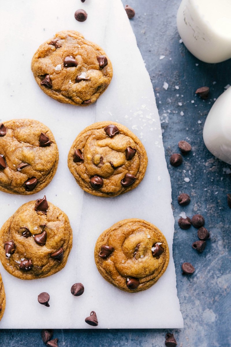 Finished cookies with a glass of milk on the side, ready for a delightful treat.