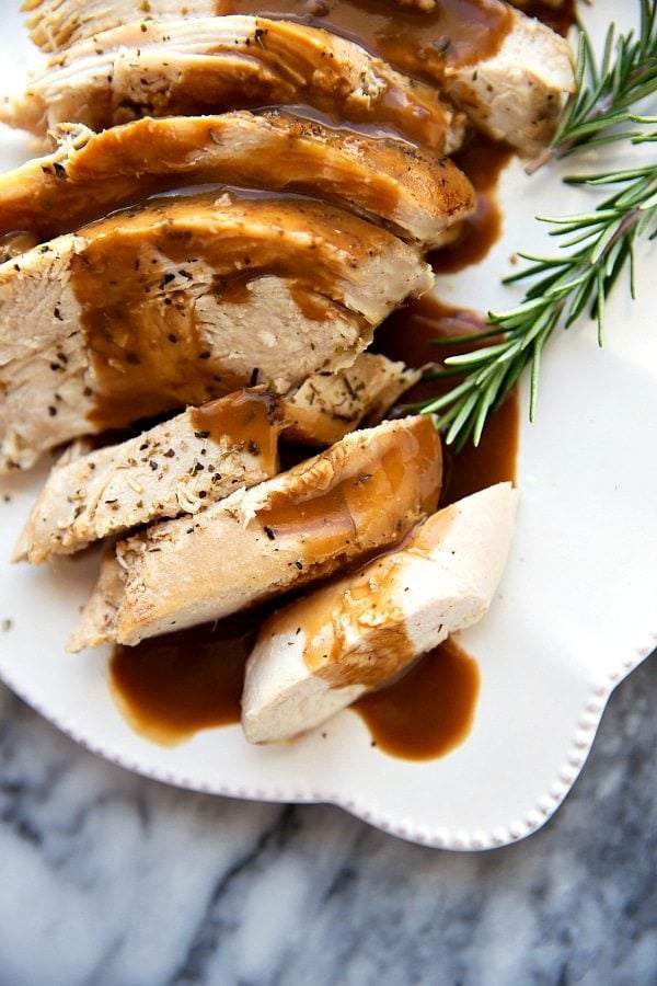 The most tender and deliciously seasoned crockpot turkey breast. Perfect for smaller get togethers or to have turkey ready for lunches and salads