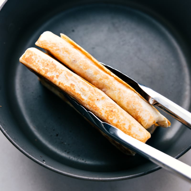 Image of the wraps being removed from the skillet