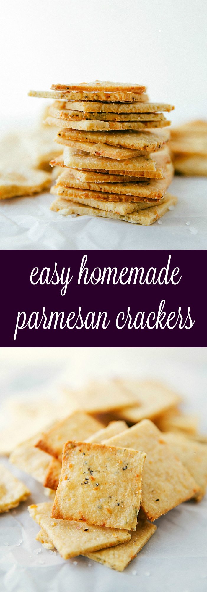 Simple and quick (15 minutes to make) homemade parmesan-herb crackers. Perfect for entertaining and snacking!