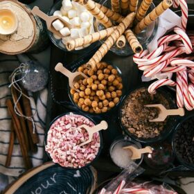 Crockpot Toasted Marshmallow Hot Chocolate with a Hot Chocolate Bar