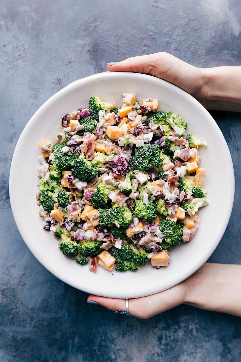 Broccoli Salad in a bowl, showcasing its fresh and vibrant appeal.