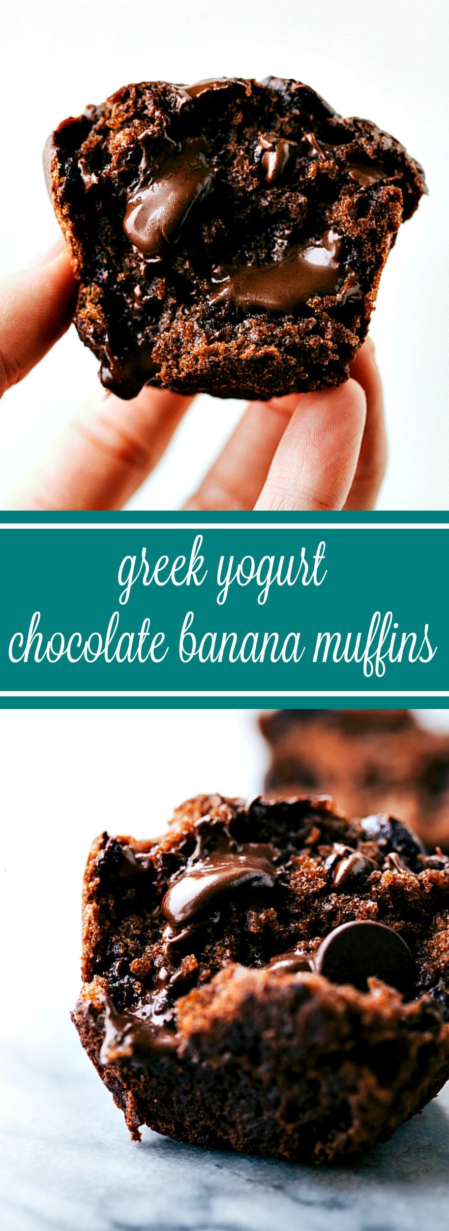 Delicious Bakery Style Greek Yogurt Chocolate Banana Muffins