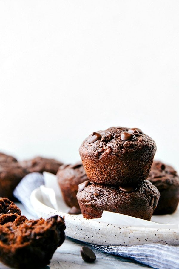 Greek Yogurt Chocolate Banana Muffins | 15 Decadent Chocolate Recipes