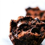 Delicious "bakery style" GREEK YOGURT chocolate banana muffins made healthier