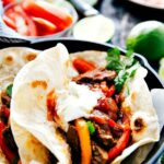 Delicious slow-cooked and tender steak fajitas with sweet bell peppers. Tons of flavor all the ease in preparation!