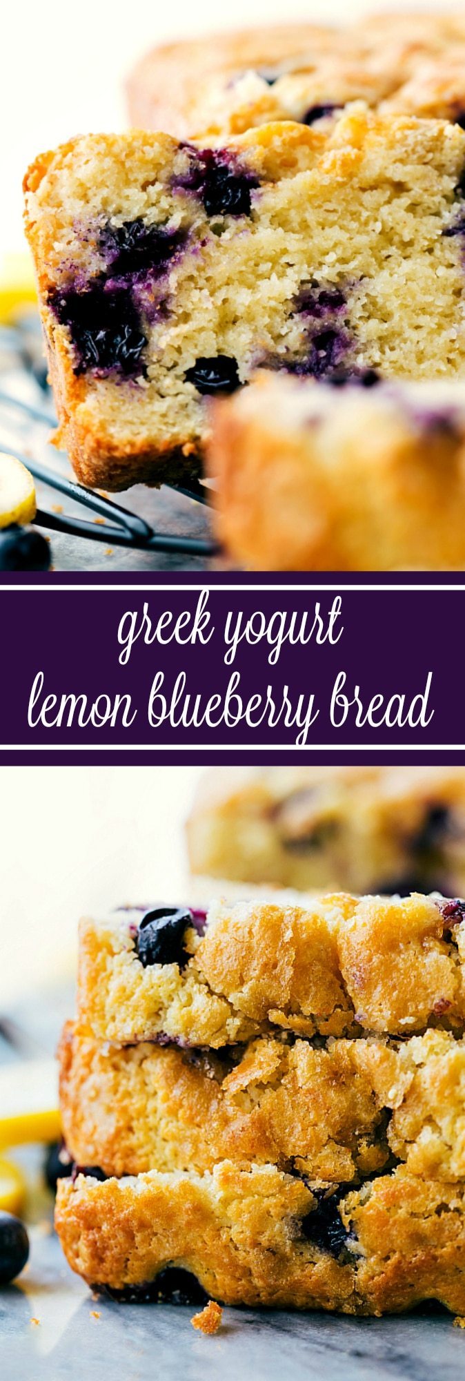 A healthier lemon-blueberry GREEK YOGURT sweet bread. Better ingredients, NO sacrifice of taste!