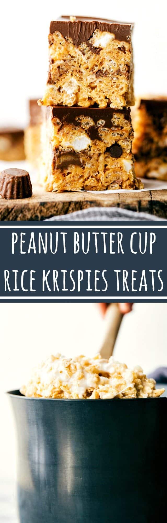 Delicious and easy peanut butter cup rice krispies treats