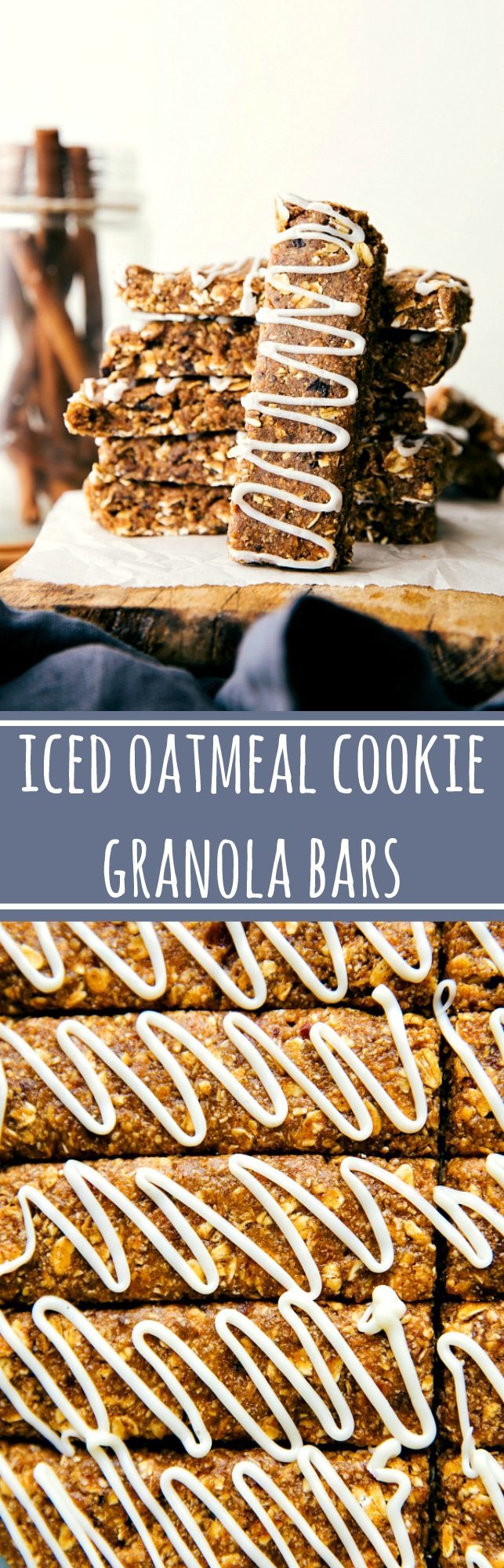 Easy to make (no baking!) soft and chewy granola bars made to taste like an iced oatmeal cookie