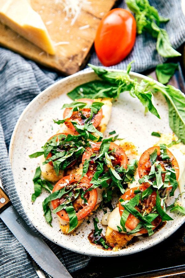 One skillet caprese chicken