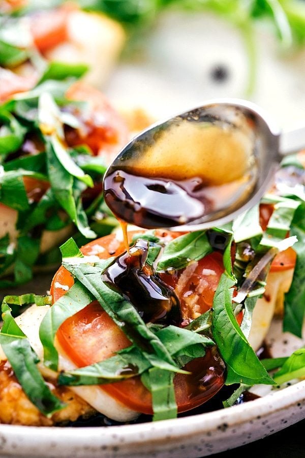 One skillet caprese chicken