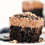 A delicious and easy to make chocolate nutella poke cake with an incredible mousse frosting.