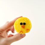 A super quick, easy, and adorable way to decorate yellow cupcakes -- made to look like a Spring chick!