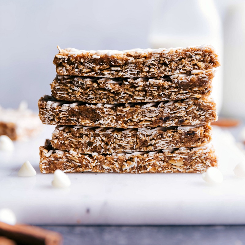 Oatmeal Granola Bars stacked on top of each other
