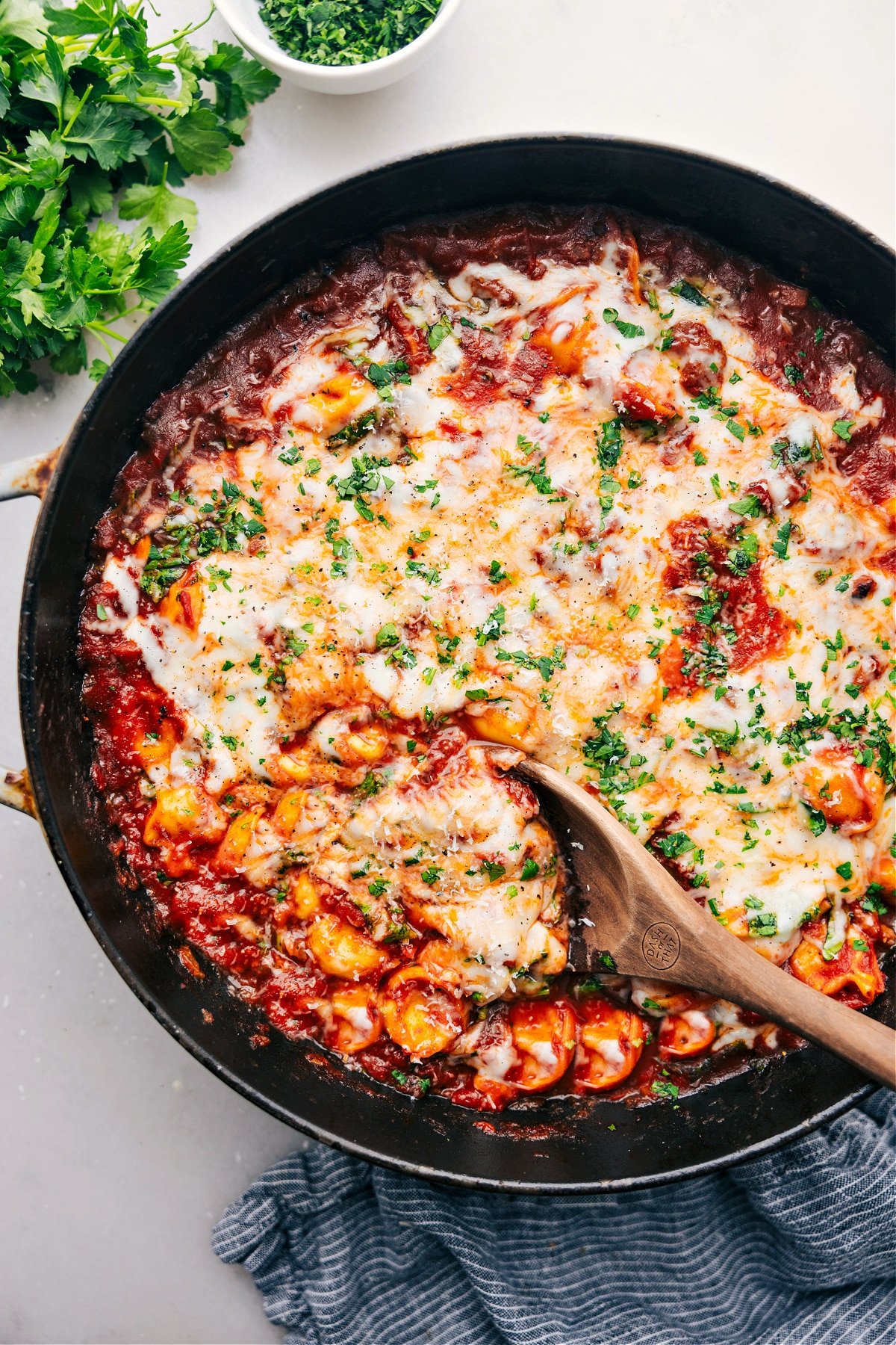 The Best Baked Tortellini Baked Tortellini fresh out of the oven.