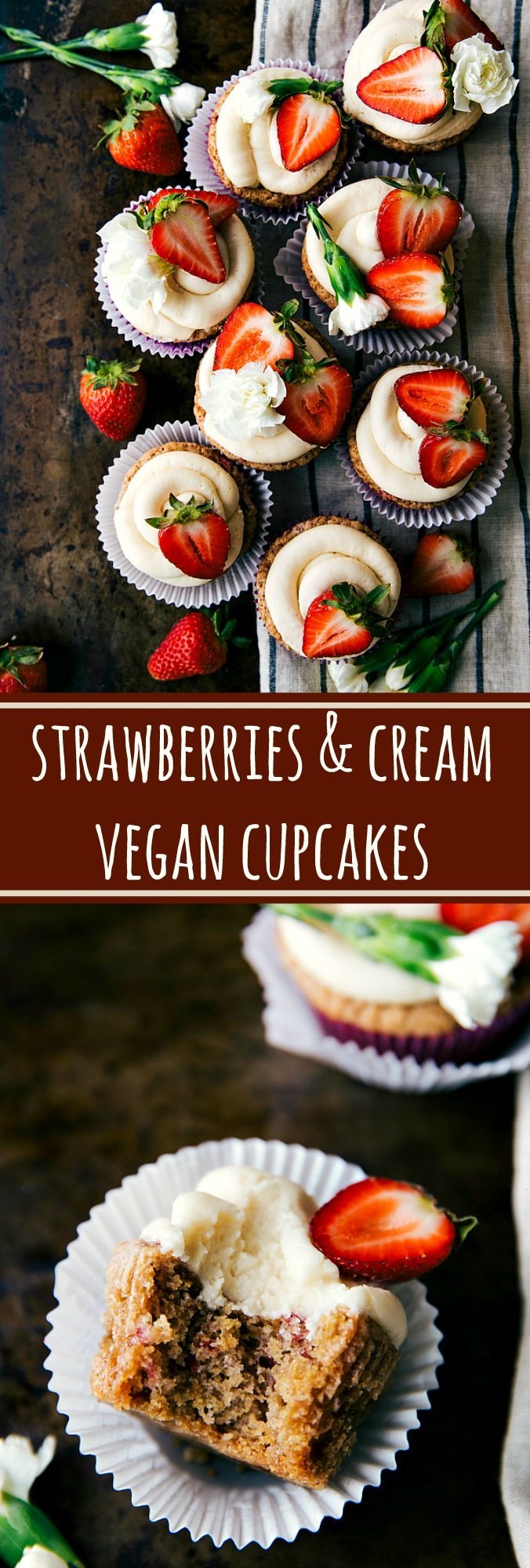 vegan strawberries and cream cupcakes