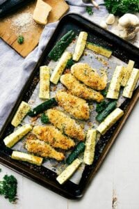 ONE PAN Parmesan Garlic Chicken with Zucchini