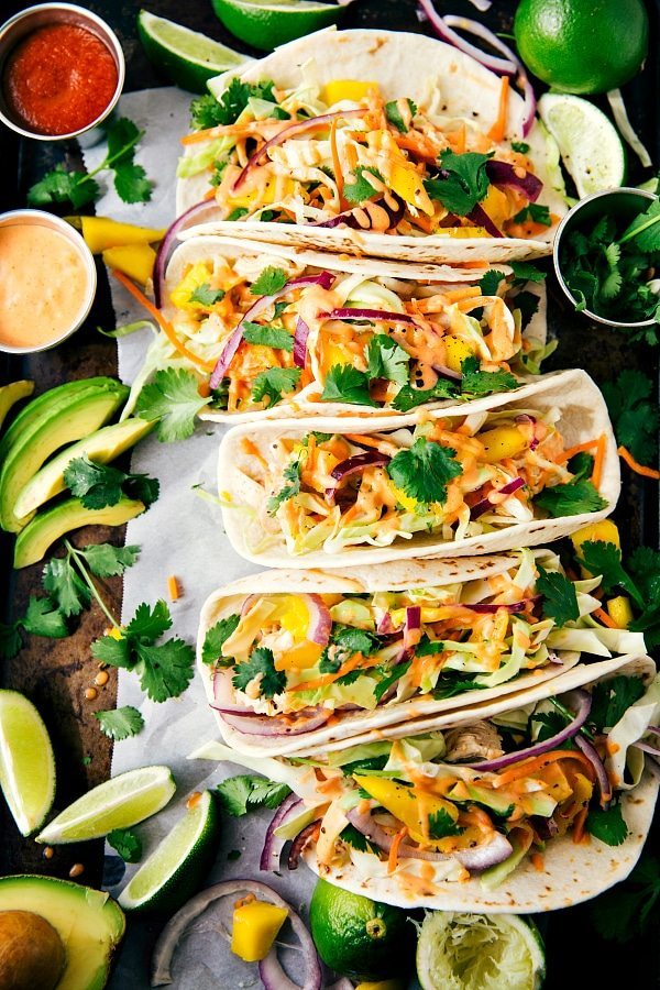 Asian Chicken Tacos With A Mango Slaw | Chelsea's Messy Apron