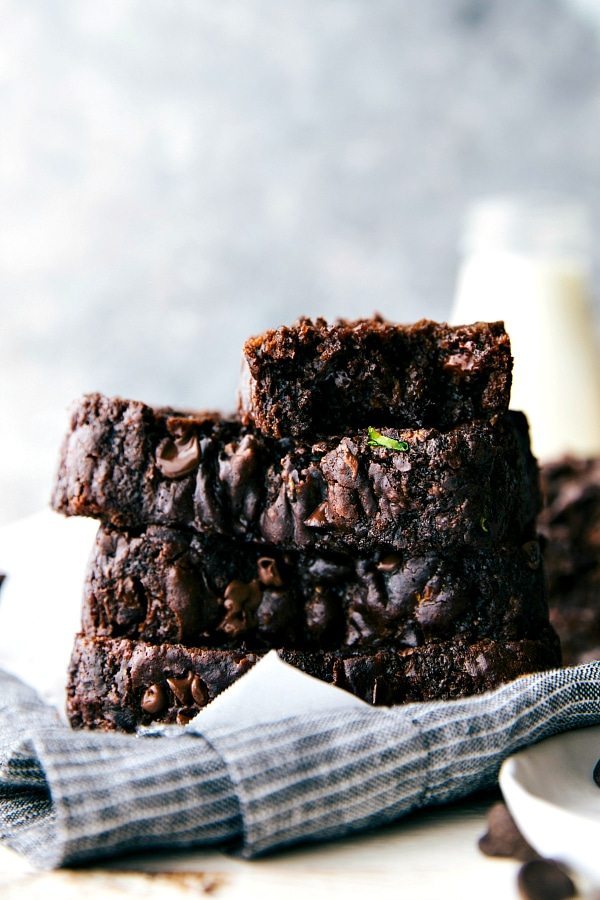 Chocolate Greek yogurt zucchini bread made healthier with better-for-you ingredient swaps.