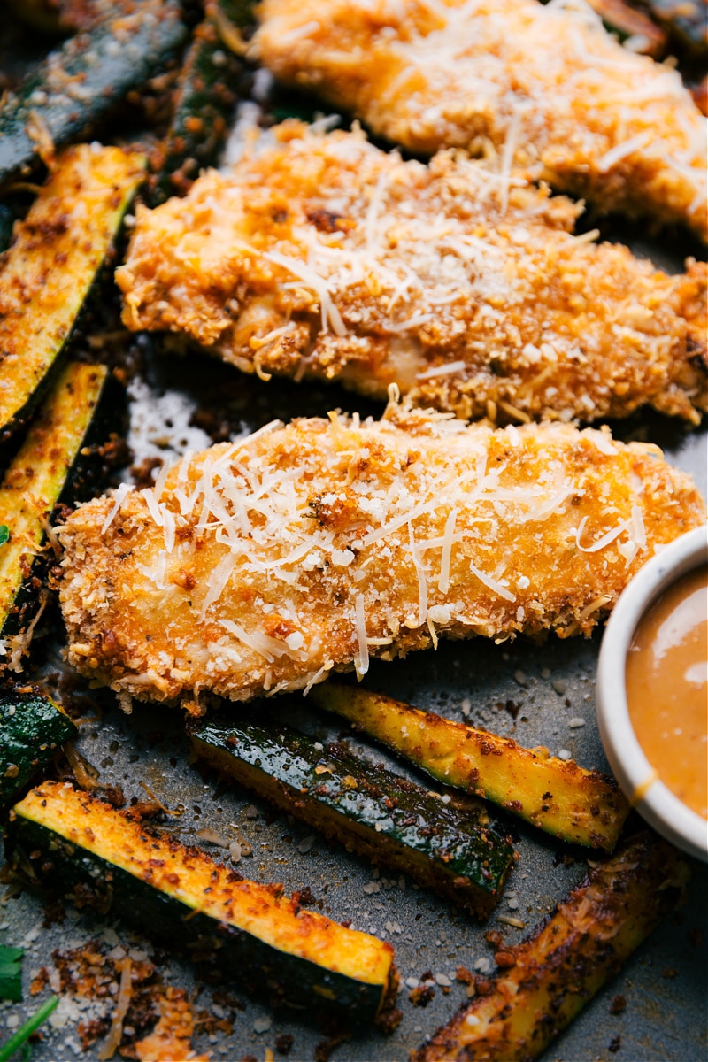 Sheet Pan Chicken and Zucchini fresh out of the oven