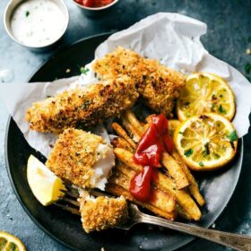 One Pan Easy Baked Fish and Chips