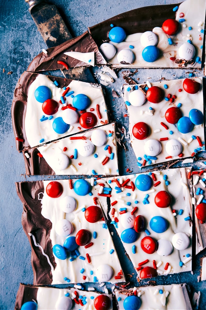 Overhead image of the Fourth of July Bark