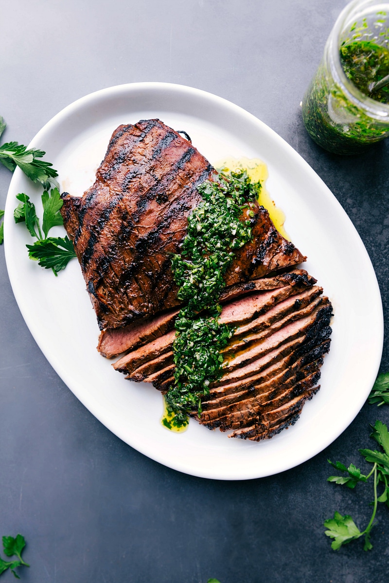 Grilled Flank Steak with Chimichurri Sauce