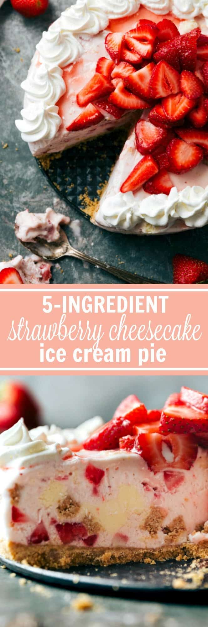 no bake strawberry cheesecake ice cream pie