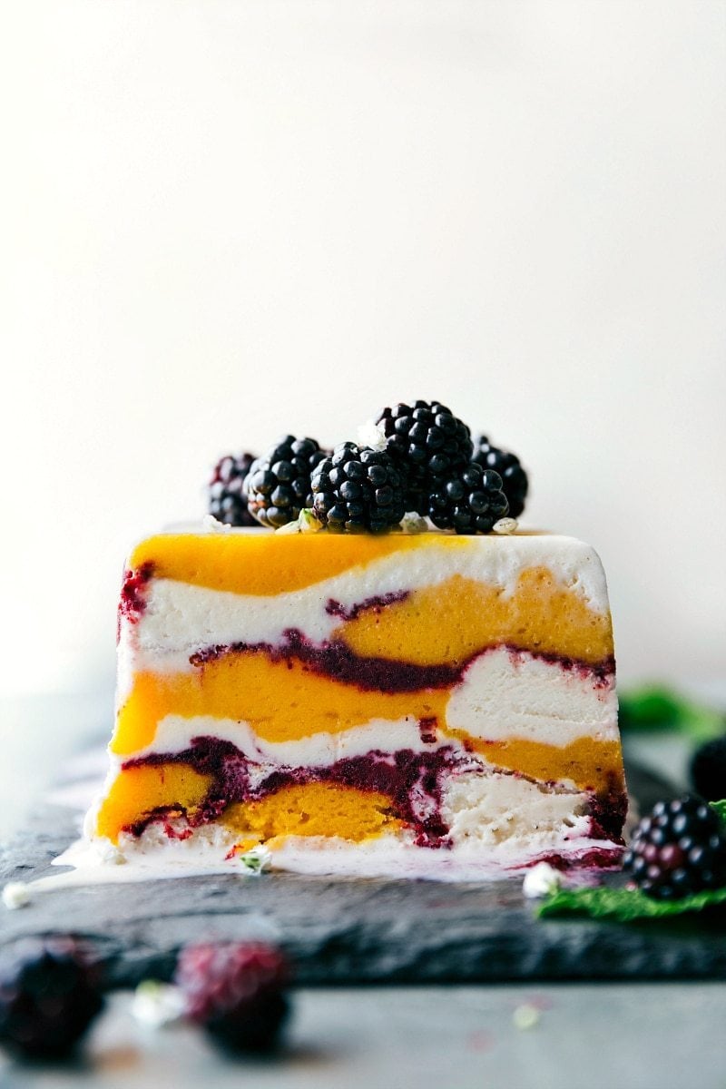 Only FIVE ingredients and a bread pan needed to make this impressive looking and beautiful dessert! Recipe is from chelseasmessyapron.com