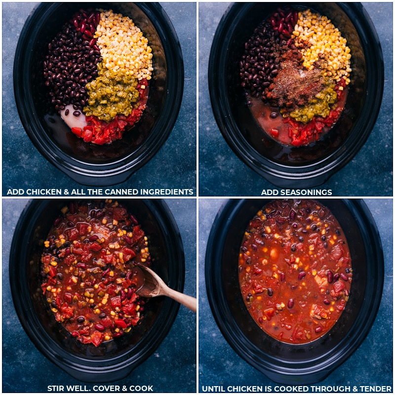 Process shots-- images of the all the ingredients being dumped into the crockpot