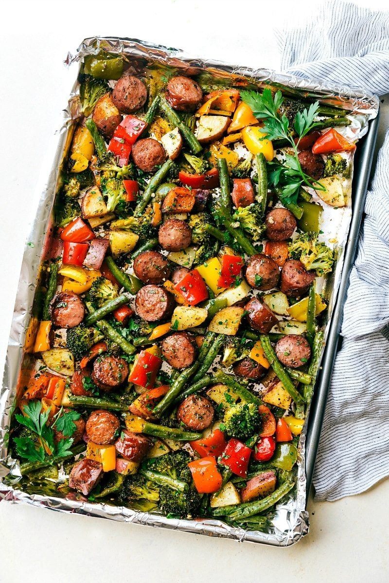 Sheet Pan Sausage and Veggies - Chelsea's Messy Apron