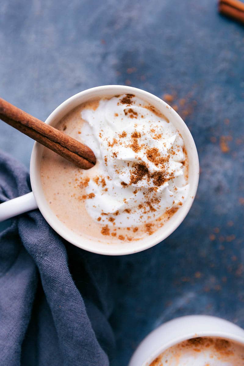 Indulgent pumpkin spice latte steamer, a warm and comforting fall beverage.