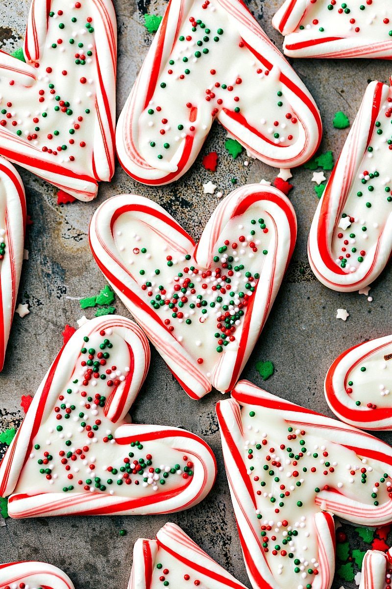 Image of the candy cane heart Christmas candies